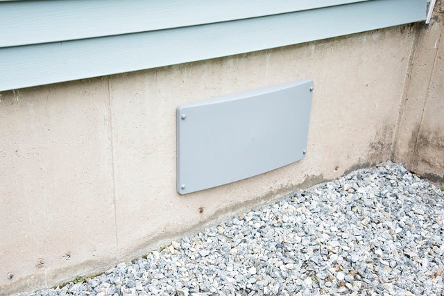 Crawl E Repair Contractor In Manchester Boston Lowell Ma And A Crawl E Vent Being Sealed By Our Covers
